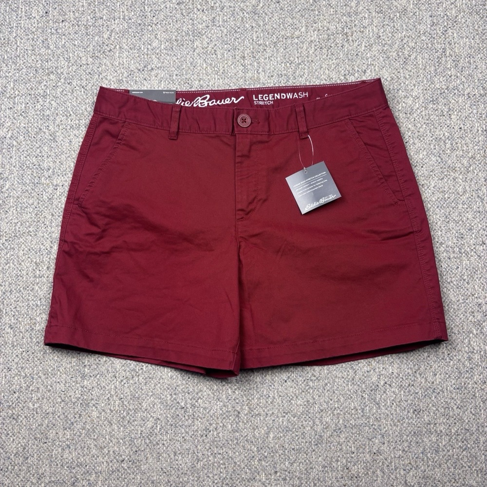 Eddie Bauer Women's Legend Wash Stretch Slightly Curvy Chino Shorts Sz 6